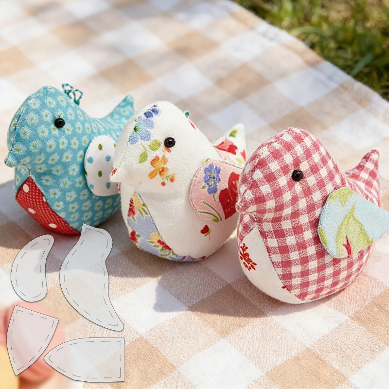 NUBECOM 4pcs Bird Sewing Template DIY Bird Pattern Quilting Templates Reusable Transparent PET Templates
