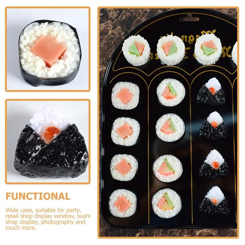 6Pcs Artificial Sushi Realistic Food Model Simulation Sushi Model Japanese Sushi Model Realistic Rich Fake Food