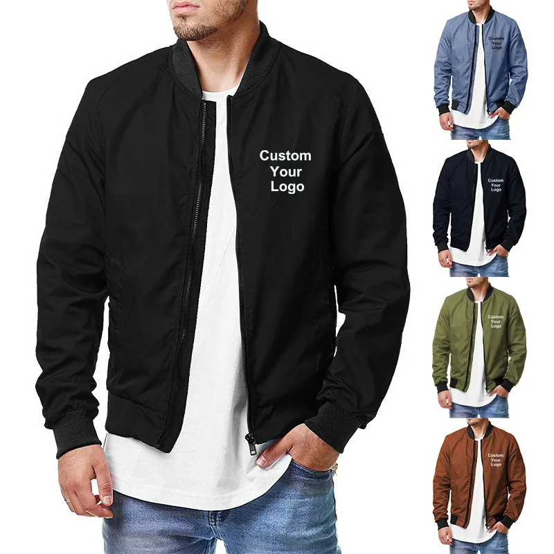 

Fashionable casual Custom Your Logo solid color jacket men's baseball jacket personalized street jacket