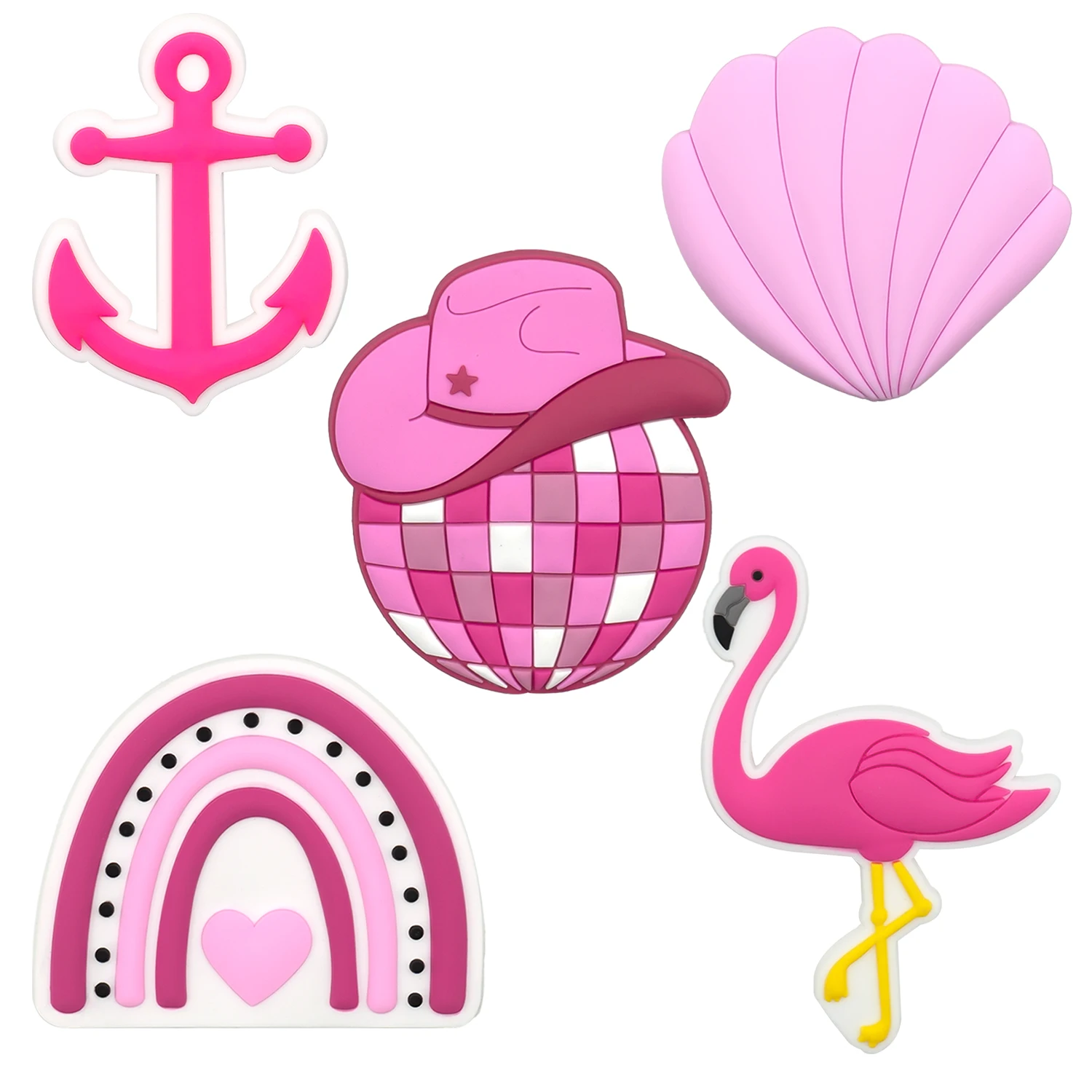 4/5/6PCS Tote Handbag Charms Pink Style Ship\'s Anchor Shell Bag Accessories for Fashion Women Girl Beach Travel Decoration Gifts