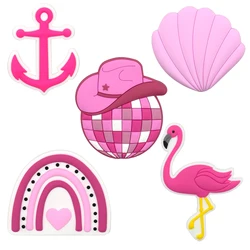 4/5/6PCS Tote Handbag Charms Pink Style Ship's Anchor Shell Bag Accessories for Fashion Women Girl Beach Travel Decoration Gifts