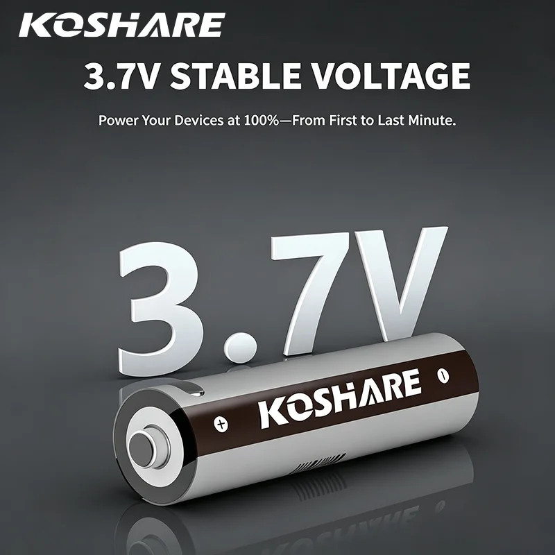 KOSHARE 18650 Rechargeable Batteries 3.7V High Capacity 7400mWh Lithium-ion Battery Type-C Fast Charging Fot Headlamp Flashlight