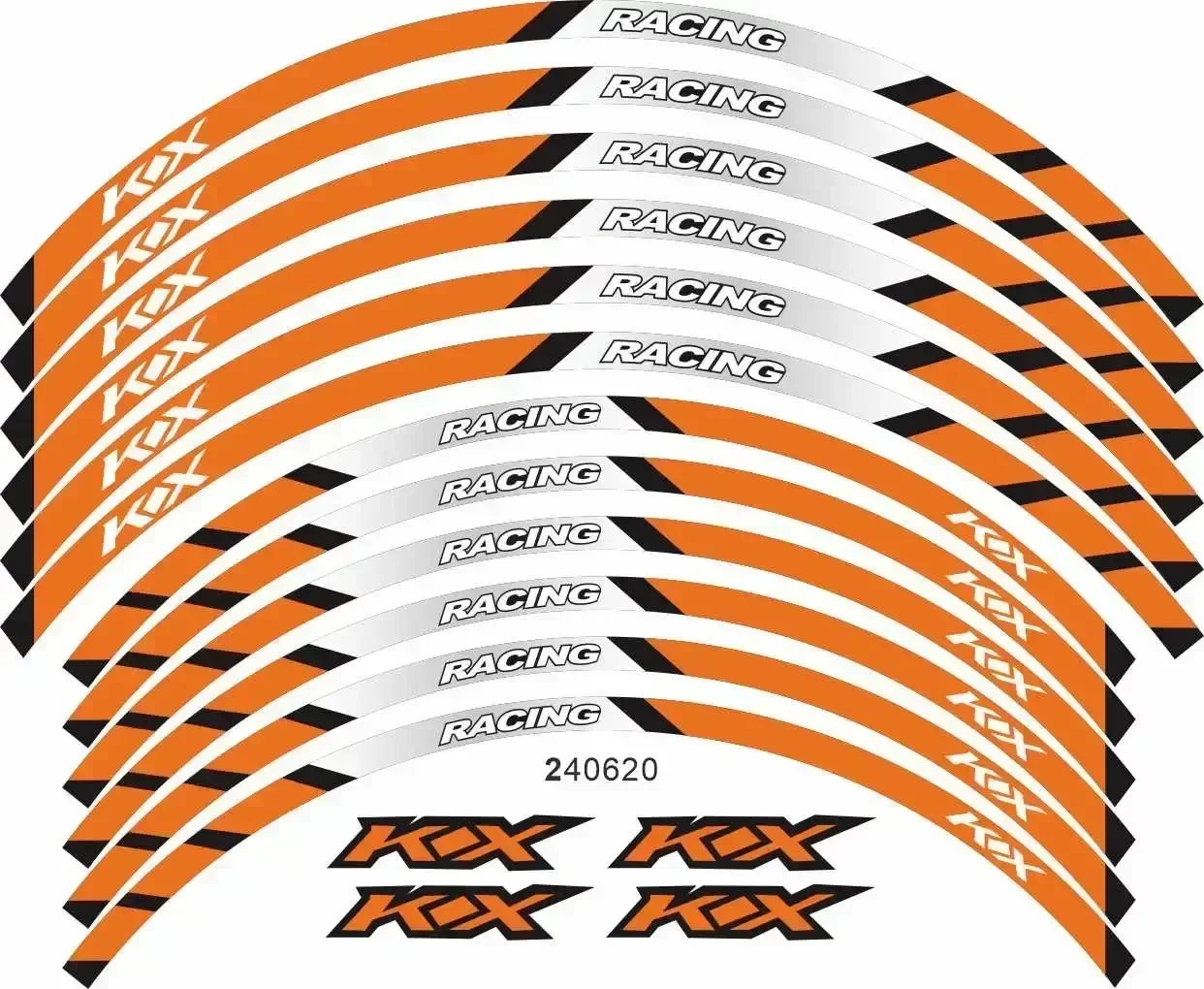 For Kawasaki KX 450 250 250F 450F 85 125 100 50 550 60 65 80 85  Motorcycle Parts Contour Wheel Decoration Decal Sticker-B Motor