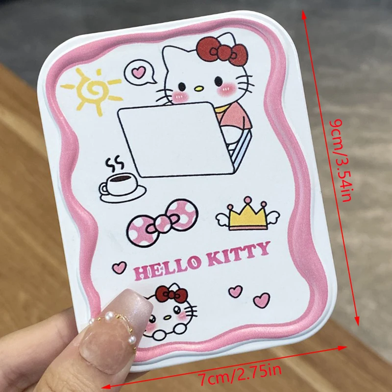 Sanrio Hello Kitty Mini składane lusterko do makijażu z grzebieniem Ins przenośne śliczne dla kobiet dziewczynki ręczne narzędzie do makijażu