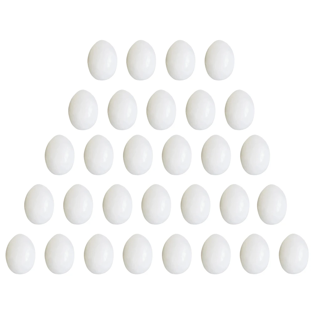 

30Pcs Plastic Pigeon Eggs Durable Unbreakable for Laying Egg Props and Interior Decoration Simulated Pigeon Eggs