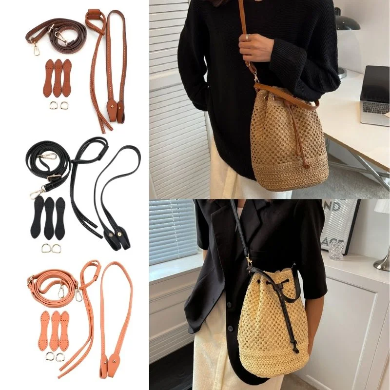 5pcs/set Bag Strap For Drawstring Shoulder Bag Tote Bag DIY Free Punching Modification Transformation Bag Part Accessories