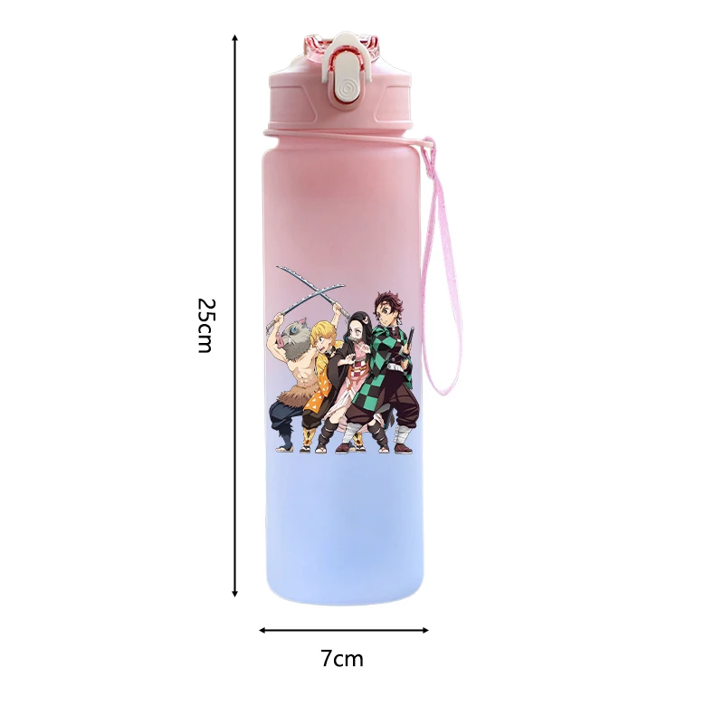 750ML Anime Demon Slayer Water Bottle Large Capacity Drinking Portable Cartoon Anime Outdoor Sport Water Cup Children Kid Gift