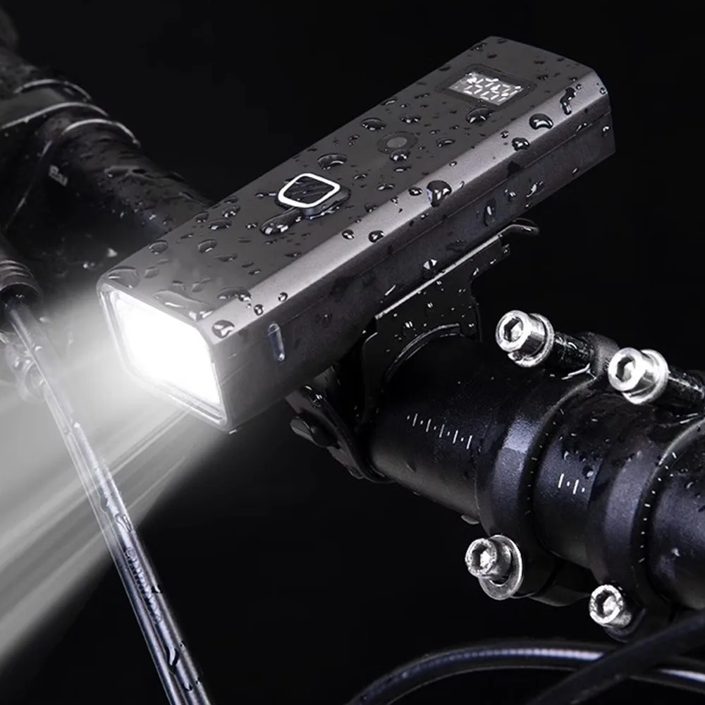 

Цифровой сенсорный велосипедный фонарь с 3 режимами, водонепроницаемый IPX4, с зарядкой Type-C, аккумулятор 2000 мАч, передний свет для велосипеда