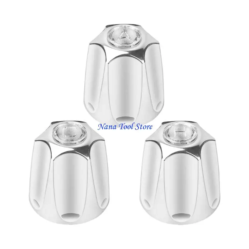 31GJ 3Pcs Shower Handle Replacement Hot Cold Diverter Knob For Bathtubs Faucet