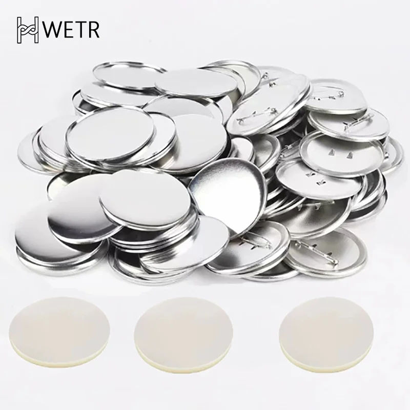 

50Set 25-75MM Metal Badge Pin Button Maker Parts DIY Blank Badge Button Parts For Art Crafts Making Iron-Base Badges Set