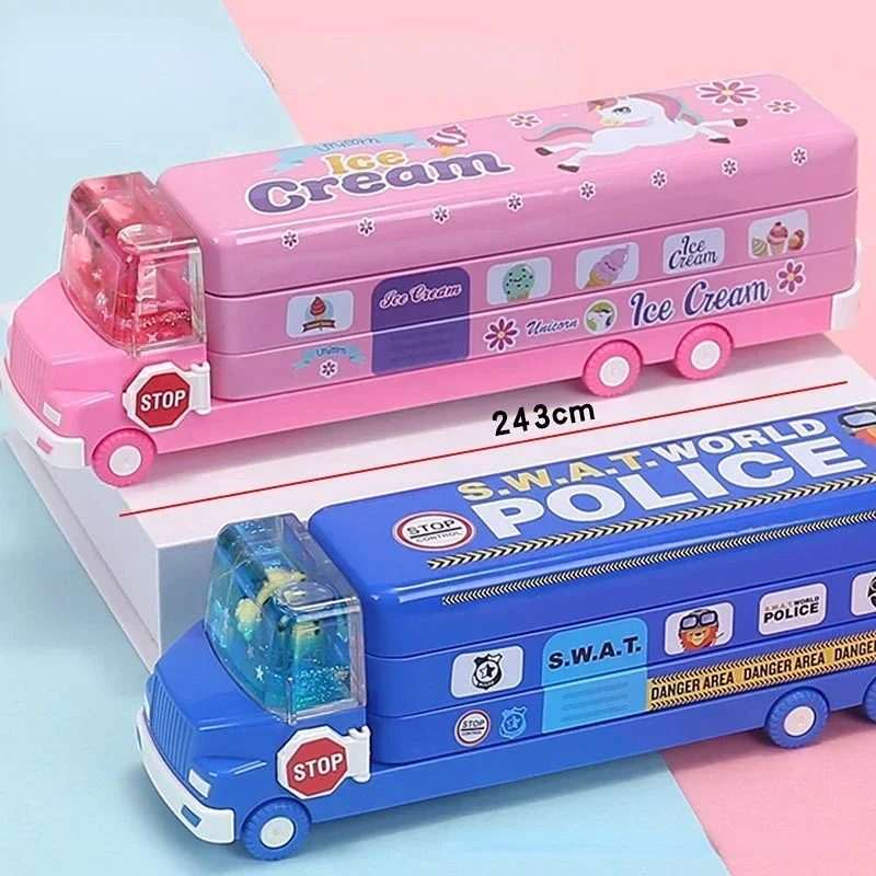 Nuova scatola di matite per auto impermeabile di grande capacità Pencilcase per ragazzi materiali metallici astuccio per penne scatola di cancelleria multifunzione Shcool