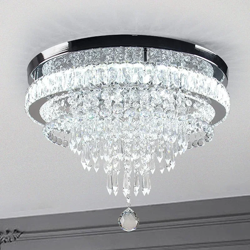 

American Style Crystal Chandeliers Light Fixtures Flush Mount Ceiling Light Chandeliers for Bedrooms Living Room Dining Room