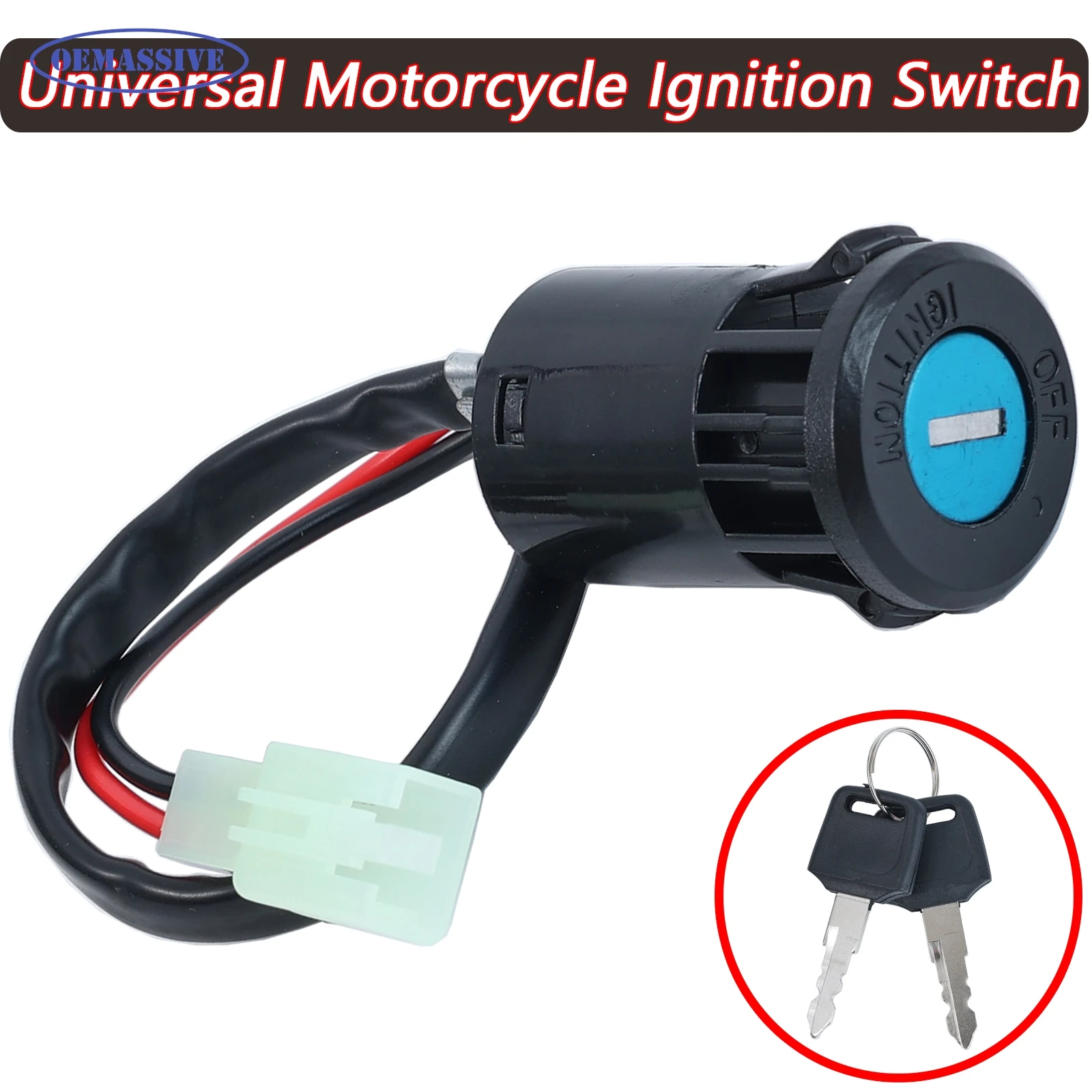 1 Set Ignition Key Switch Universal 2 Wires Ignition Keys Start Switch Lock for Gokart Karting ATV Go Kart Scooter Motorcycle