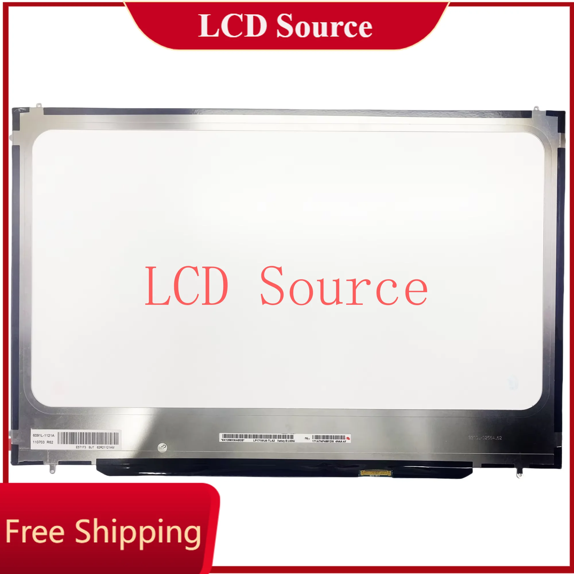 LP171WU6-TLA2 tela LCD de laptop de 17 polegadas, tela LCD de substituição LVDS de 1920x1200 40 pinos