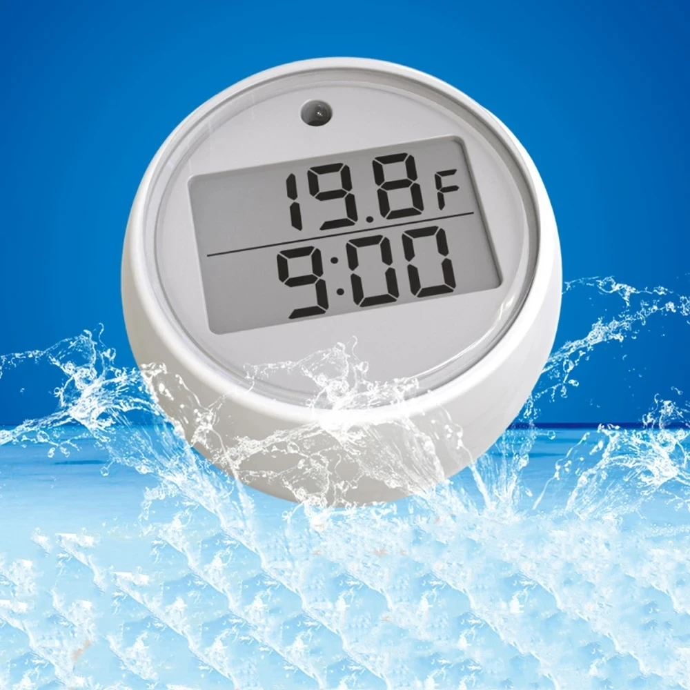 1PC Ice Bath Thermometer with High and Low Temperature Alarm Timer Floating Thermometer IP67 Waterproof Float Pool Thermometer
