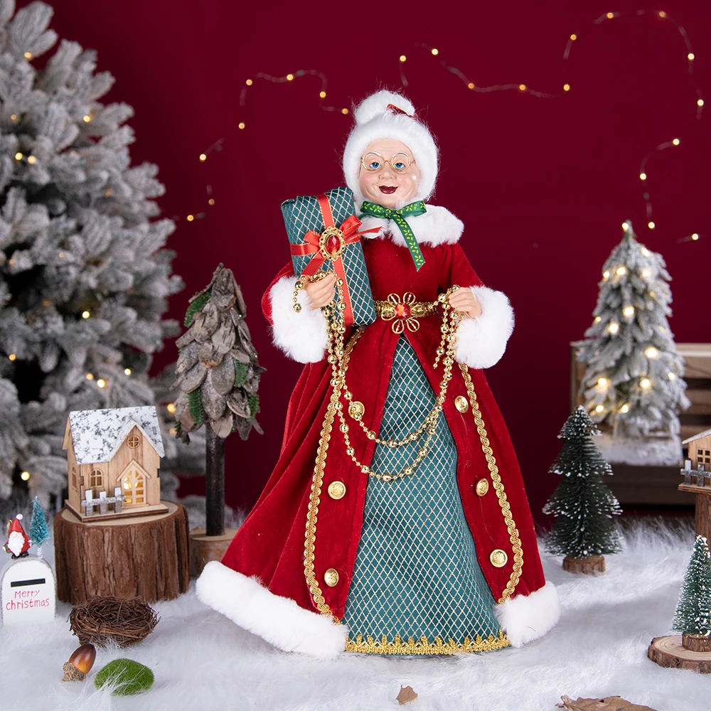 Santa Claus Granny Doll 50cm Standing Santa Claus Ornament Christmas Scene Doll Decoration 2026 Christmas Gift For Children