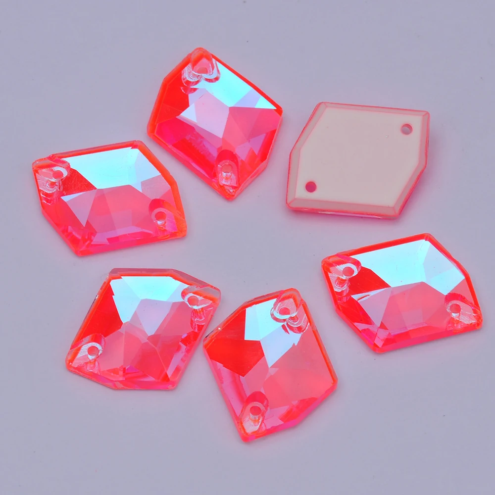 PUBRILEX Neon Cosmic Flatback Strasssteine zum Aufnähen, Glasperlen für DIY-Nähprojekte, Kristalle für Handarbeiten und Kleidungsdekoration – Detail 9