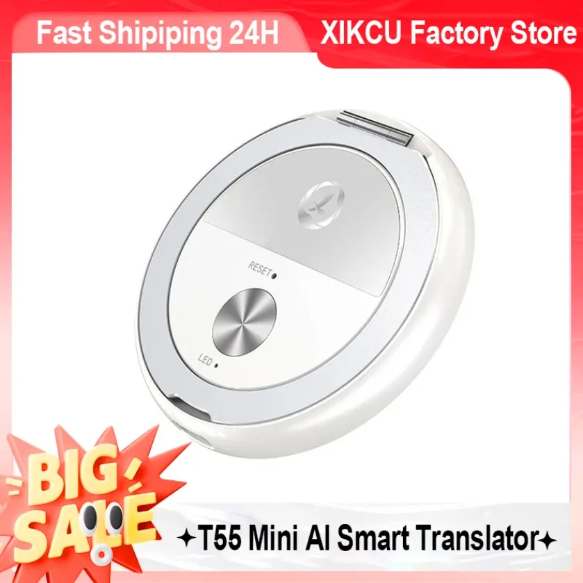 T55 Mini Language Translator 150 Languages Online Offline Simultaneous Interpretation AI Recording Summary For Travel Work