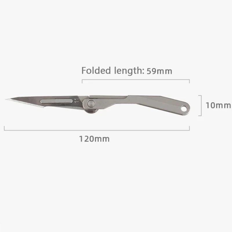 Mini Titanium Alloy Folding Medical Knife EDC Outdoor Unpacking Pocket Utility Knifves With 10pcs NO.11 Replaceable Blades