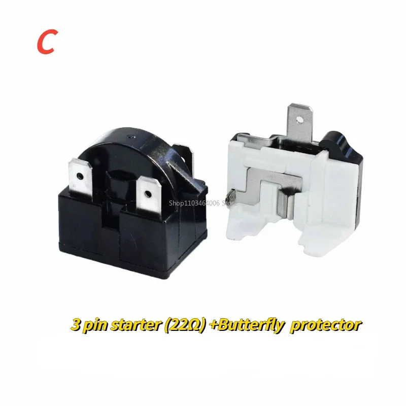 Refrigerator compressor 3-pin starter with overheat protector QP2-15