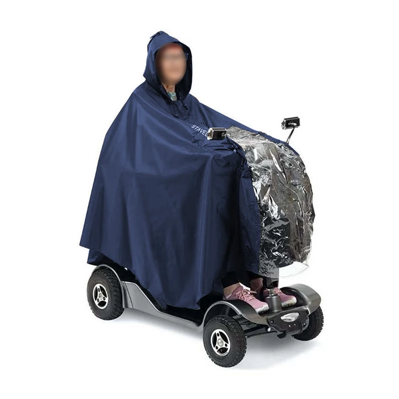 Universal Elderly Mobility Scooter Waterproof Poncho Wheelchair Hooded Raincoat Rain Cover Electric Bike Cycling Ebike Rainwear