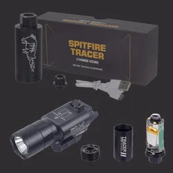 Adaptador de Rosca Lanterna Auto Fluorescência, Luz de Arma Tática Sureflire X300U, Tiro Ultra Tracer II X300, M14CCW para M10CW