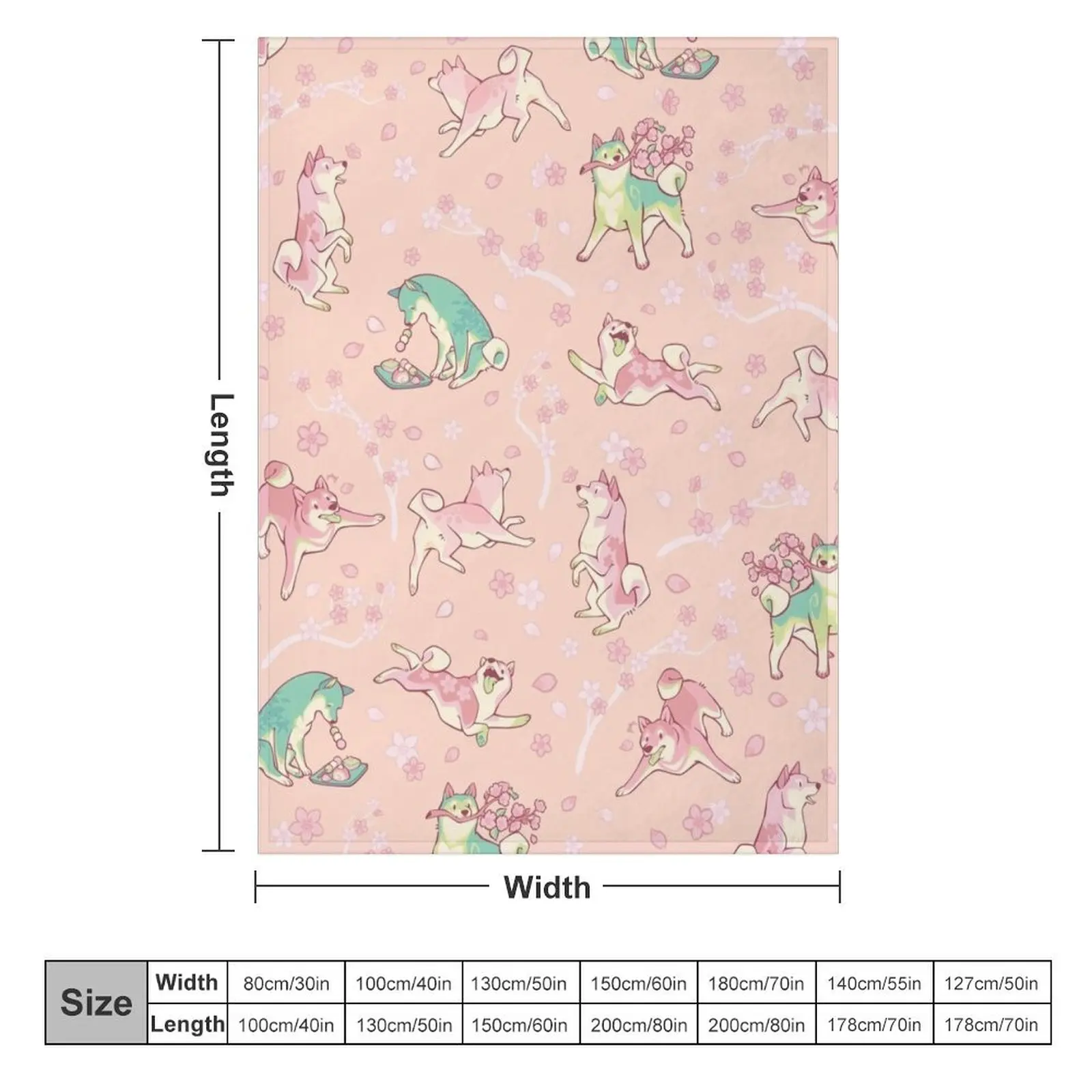 Shibakura & Matchinu in peachy Throw Blanket Flannel Fabric Stuffeds Blankets