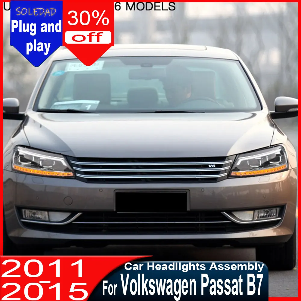 Car Headlights For VW Passat B7 2011 2012 2013 2014 2015 new style LED Headlamp Assembly Upgrade Projector Lens Accessories
