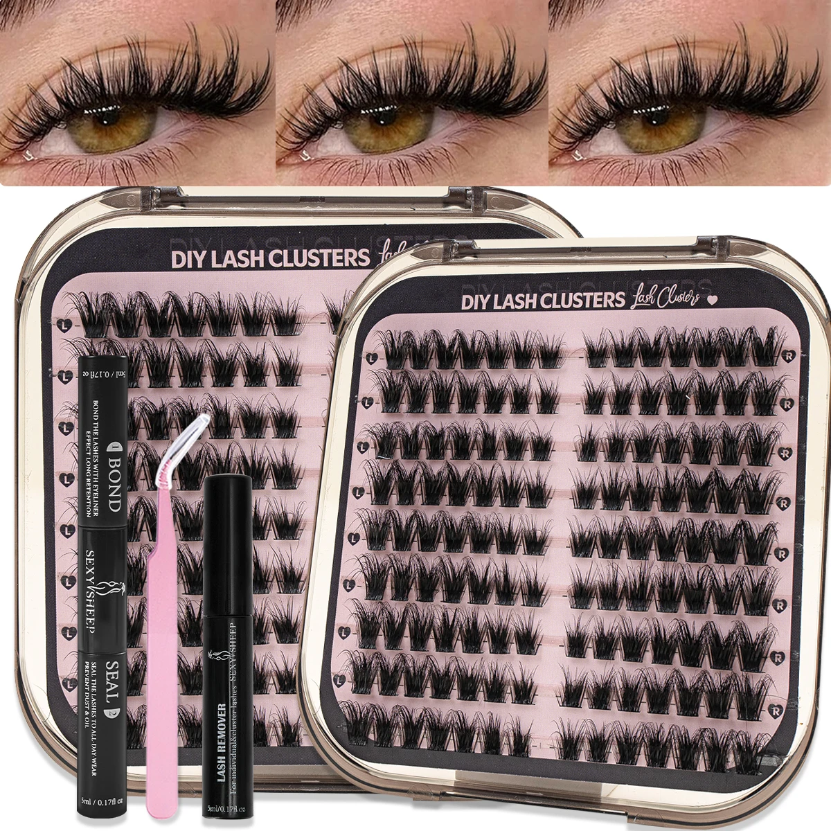 مجموعات الرموش القط رموش لتقوم بها بنفسك رمش تمديد حجم العنقودية جلدة الطبيعية الفردية جلدة ماكياج مع لاش الغراء