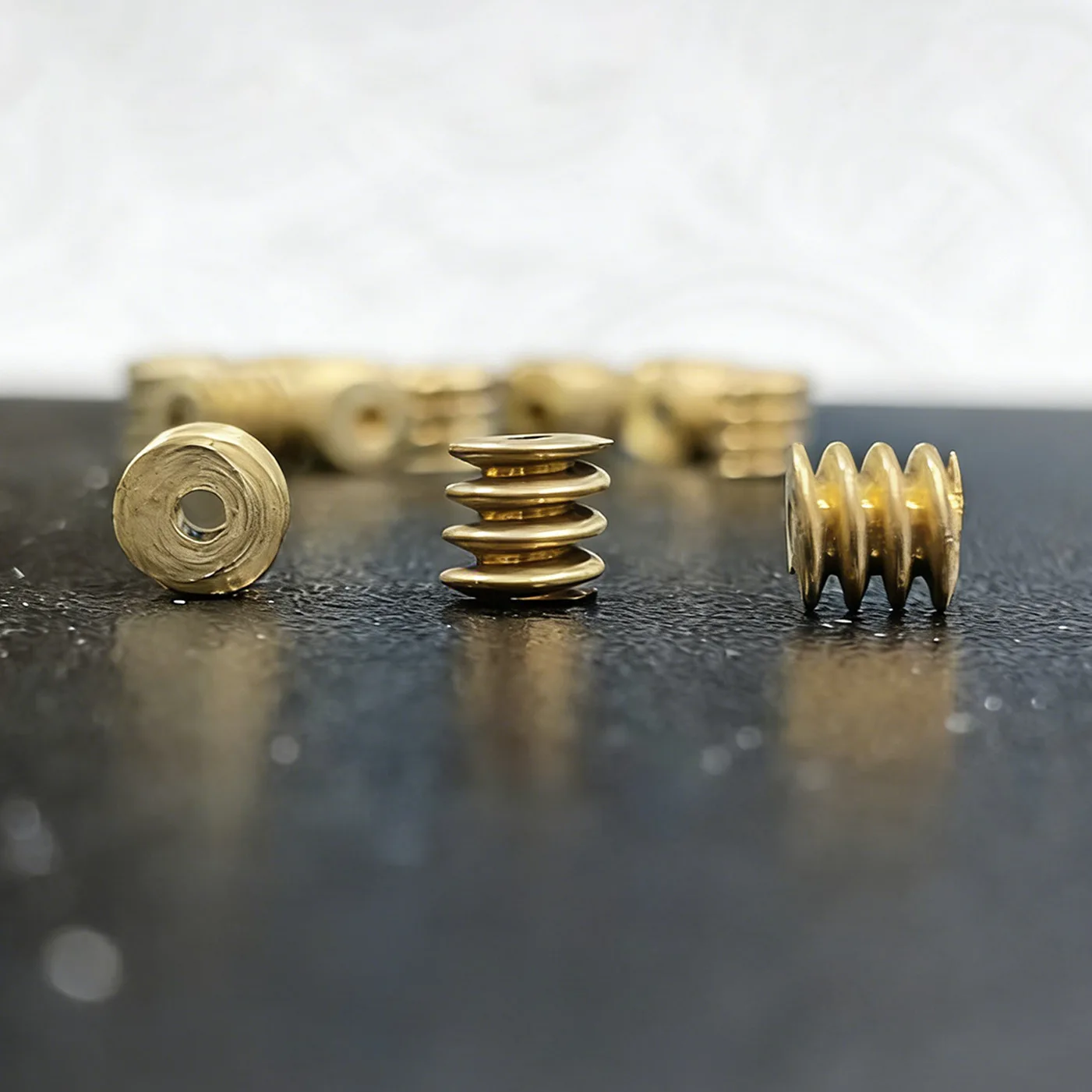 5pcs 0.5 Module Brass Worm Gear Worm Wheel 6x6mm Shaft Hole 2mm Tight Fit Motor Gear Rack Mechanical Transmission Accessories