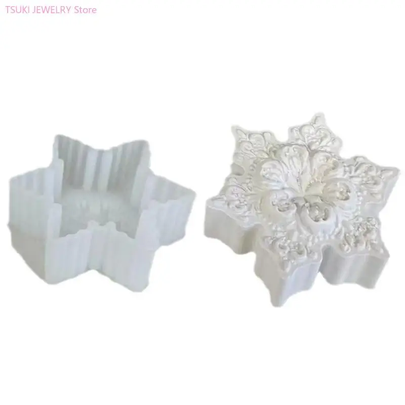 

62KE Snowflakes Scented Mold Christmas Ornament Mold Plasters Making Tool
