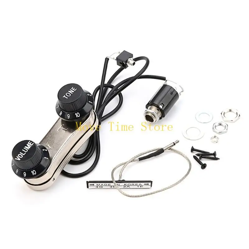 92ME PEPS PEPS Hole Reamer for Violin Accessory Guitar Violin Simple Pickup Piezo Transducer Bridge with Tone Knobs Control
