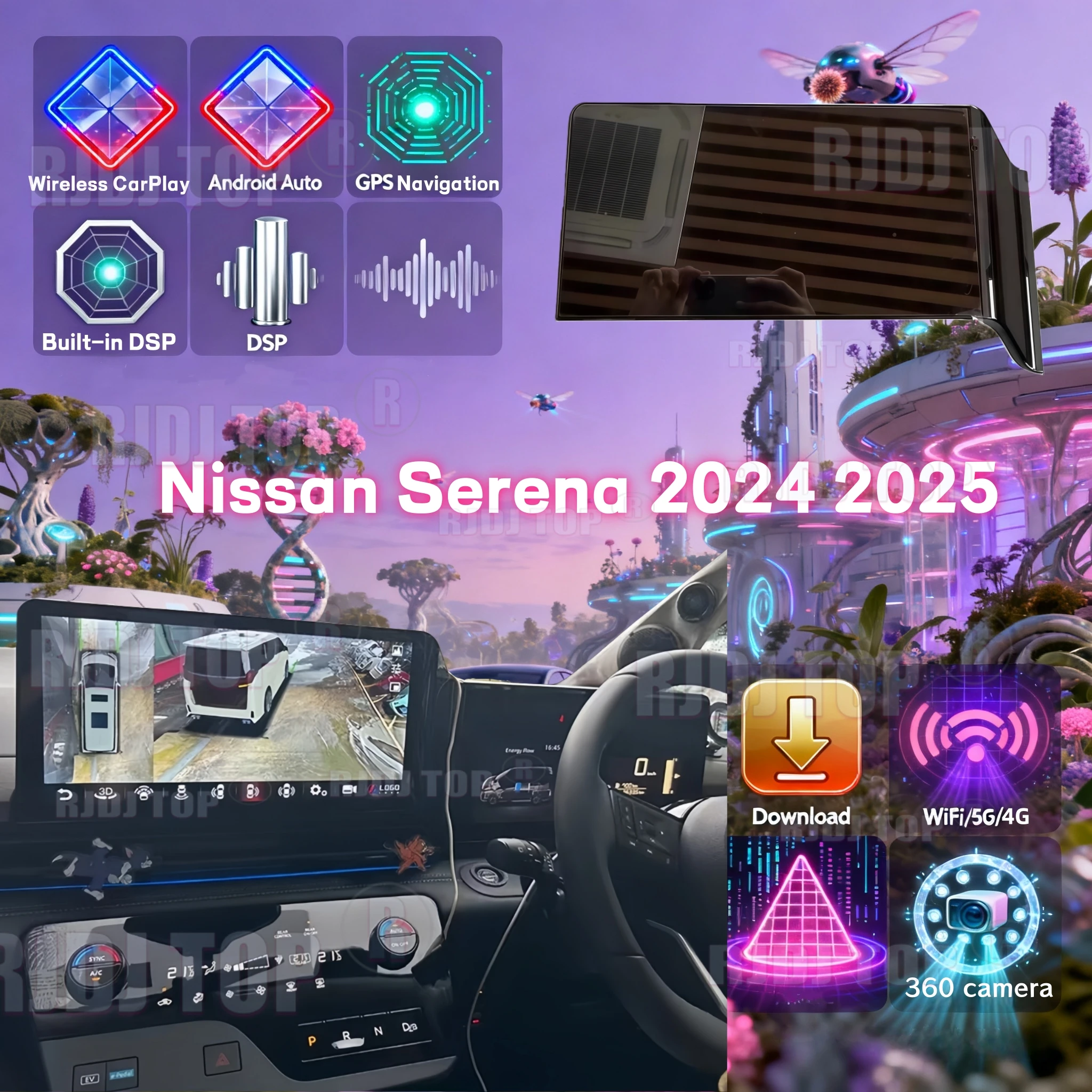 

Android 14 For Nissan Serena 2024 2025 Wireless Carplay GPS Navigation DSP Screen Car Radio Multimedia Video Player Audio Auto