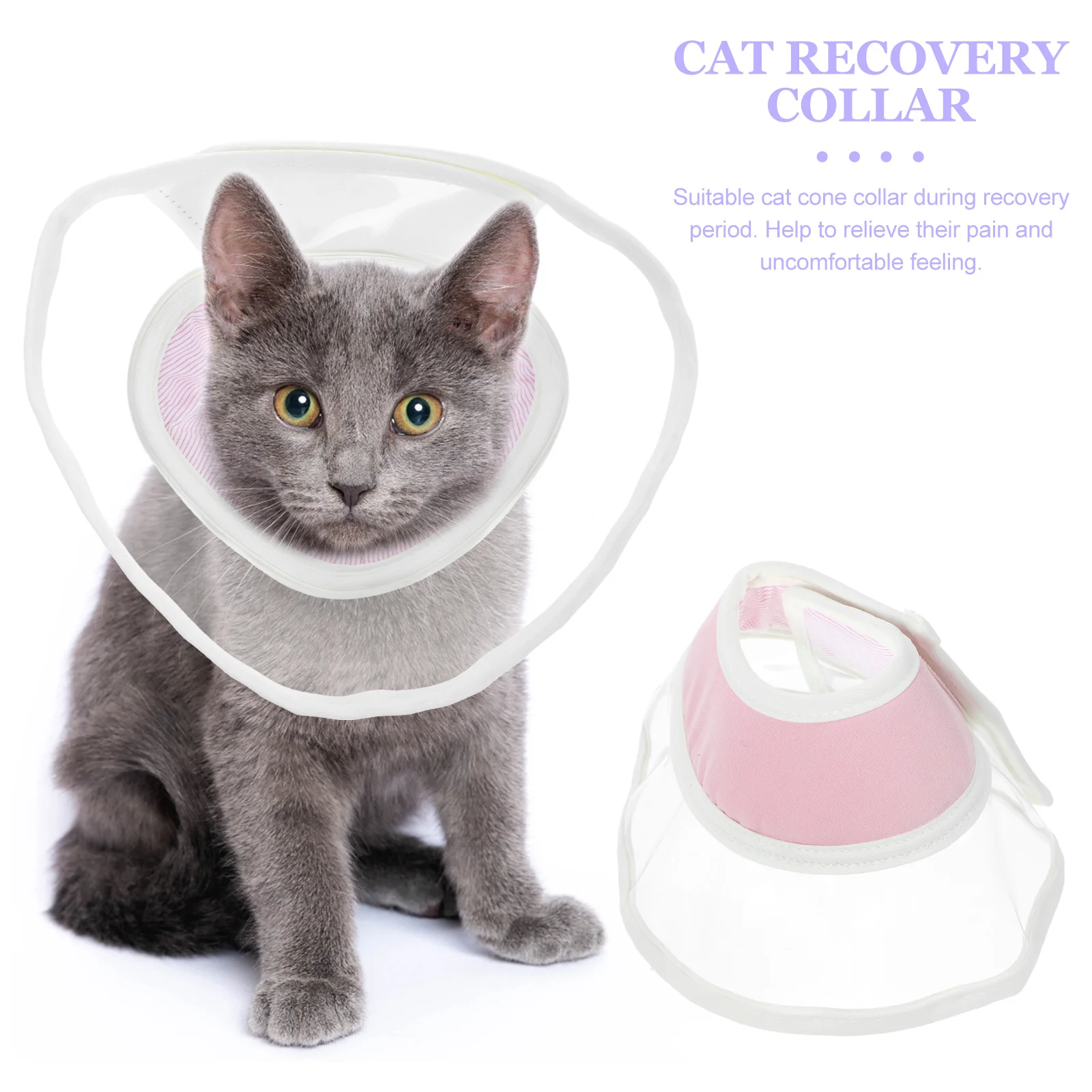 طوق استعادة القطط، مخروط جراحي قابل للتنفس ومضاد لللعق للحيوانات الأليفة، حماية من الجروح بعد العملية، خفيف الوزن ومريح
