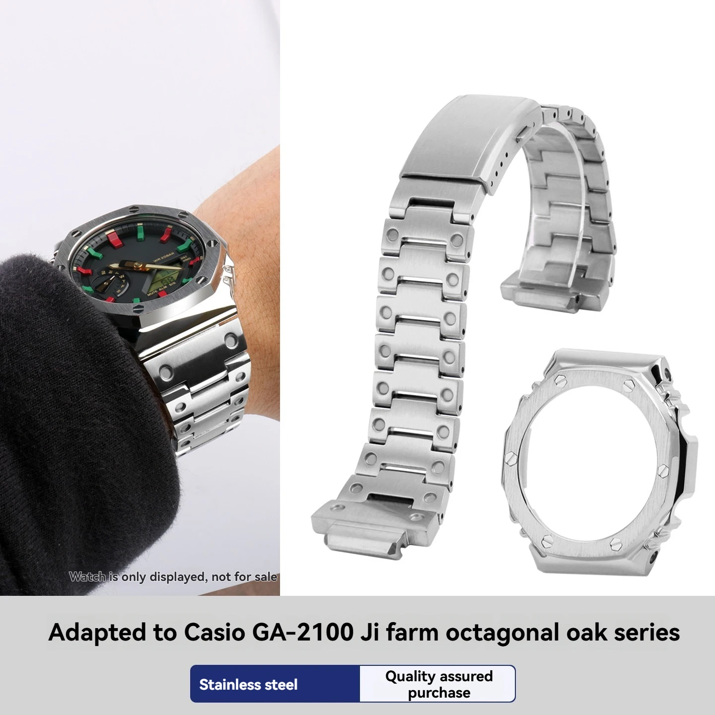 

Luxury Full Metal Upgrade for Casio G-Shock CasiOak,Stainless Steel Case and Bracelet Set for GA-2100 & GA-2110 Models