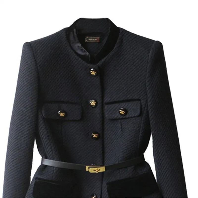 

2025 Autumn New Mid-Length Coat Women Long Sleeve Casual Single-Breasted Elegant Office Slim Jacket Clothes Female Outerwe B1315