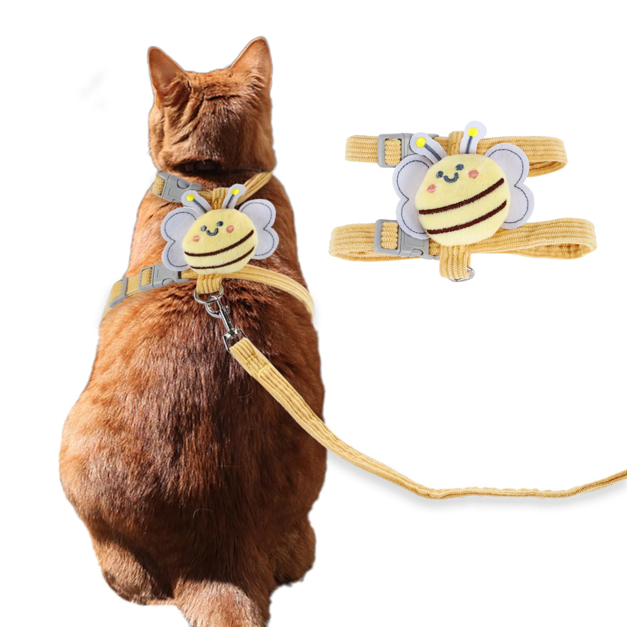 

UXCELL 1 Set Cat Harness and Leash Set Cats Escape Proof Kitten Harness Small Yellow