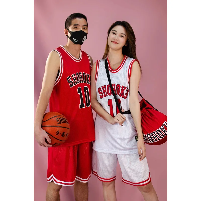 أنيمي تأثيري حلي Slamdunk جيرسي شوهوكو مدرسة كرة السلة فريق Kaede Rukawa Hanamichi Sakuragi قميص ملابس رياضية موحدة