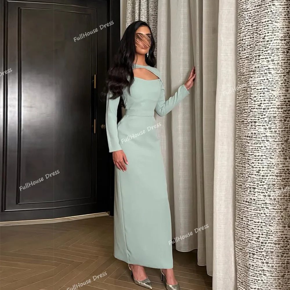 

Простое однотонное вечернее платье с длинными рукавами на заказ, вечернее платье длиной до щиколотки с открытой спиной и жакетами для свадебных халатов de