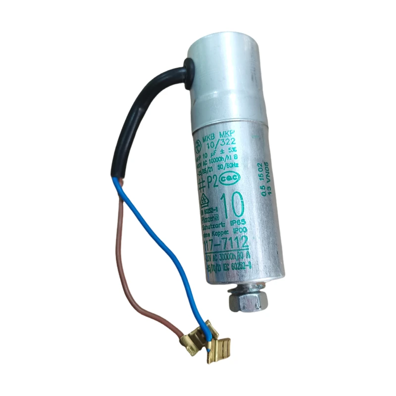 Brand-new imported Danfoss operating capacitors 400V, 430V, 10UF, with wires, screws, aluminum casing, explosion-proof 117-7112