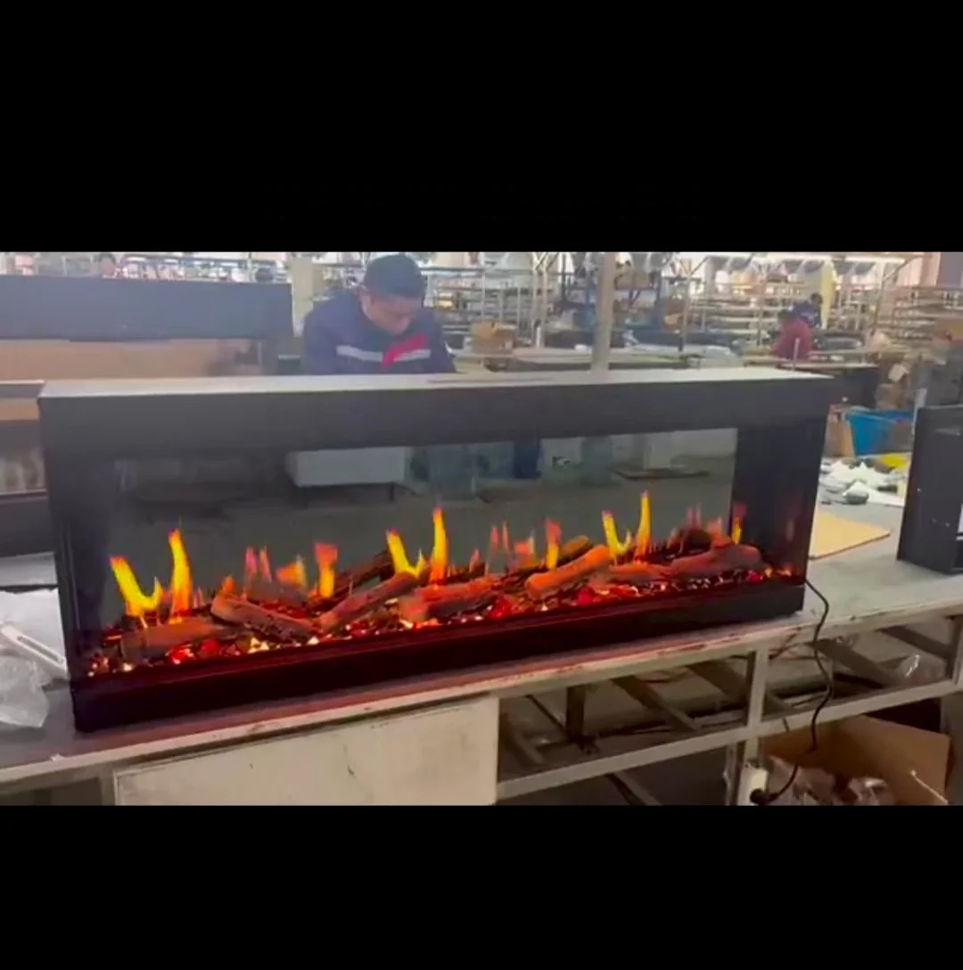 New Electric Fireplace With Holographic Aquarium Remote Control Versatile Installations For Household Hotels Living Room
