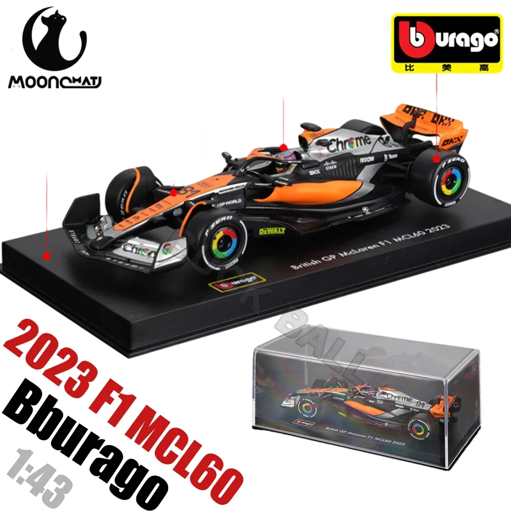 

Bburago 1:43 2023 Mclaren F1 Team MCL60 Hardcover 4# Lando Norris 81# Oscar Piastri Formula 1 Alloy Car Hardbound Edition Model