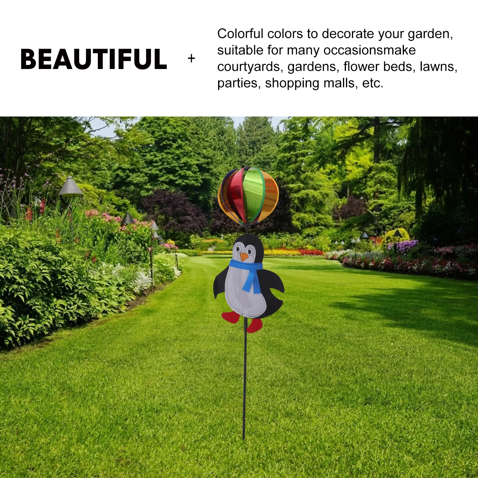 

3Pcs Dolphin Top Ball Outdoor Garden Decor Funny 3D Pinwheel for Lawn Party Kindergarten Activity Landscape Decoration
