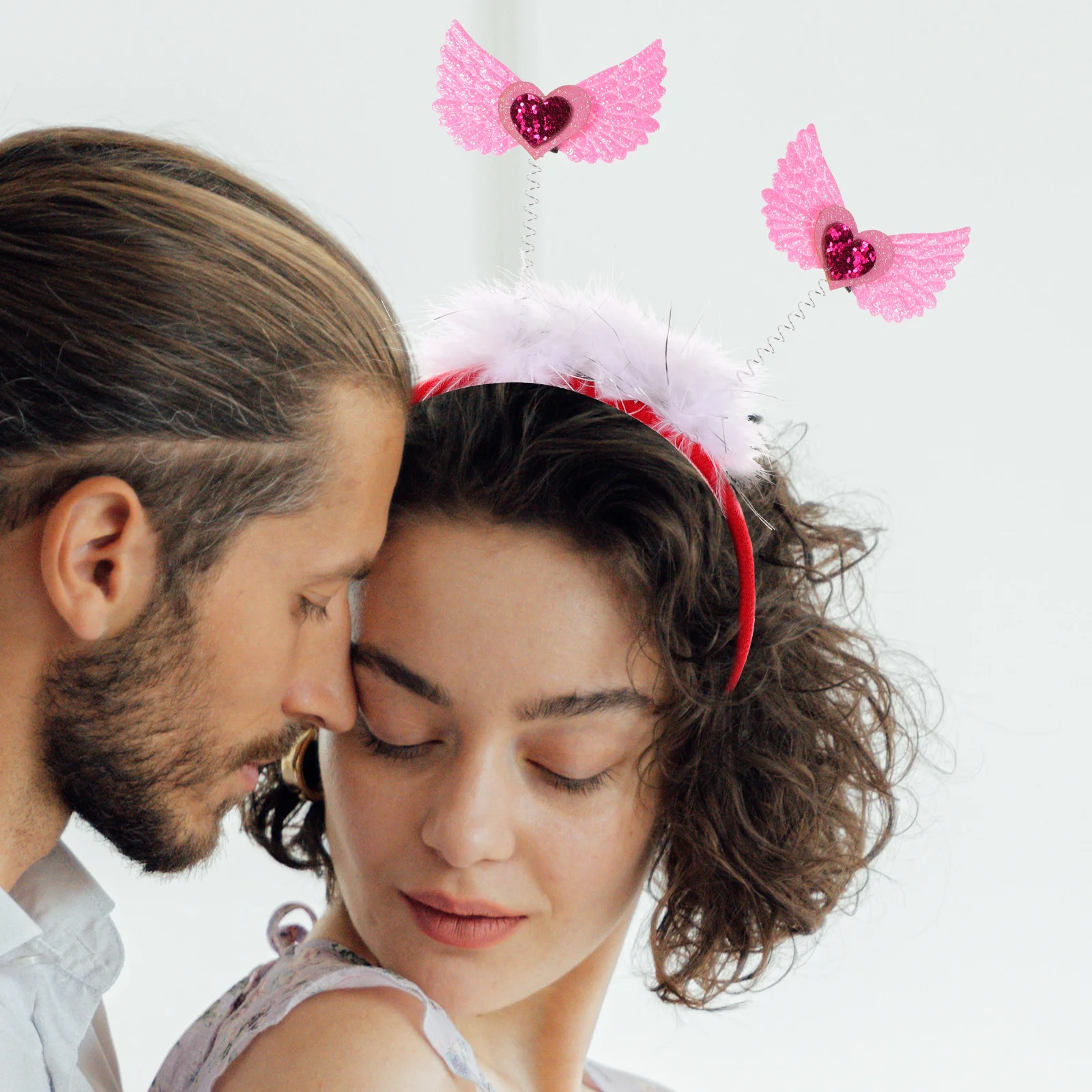 

2Pcs Valentines Day Heart Headbands Delicate Hair Hoops Wedding Party Love Photo Accessories Valentines Day Headband