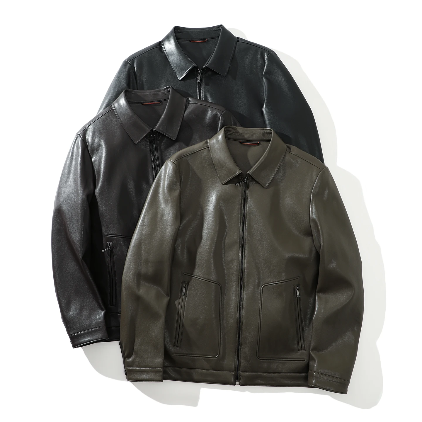 

Мужское повседневное длинное пальто из мягкой кожи с талией Jaet из искусственного материала, недеформируемая застежка-молния, стандартный крой