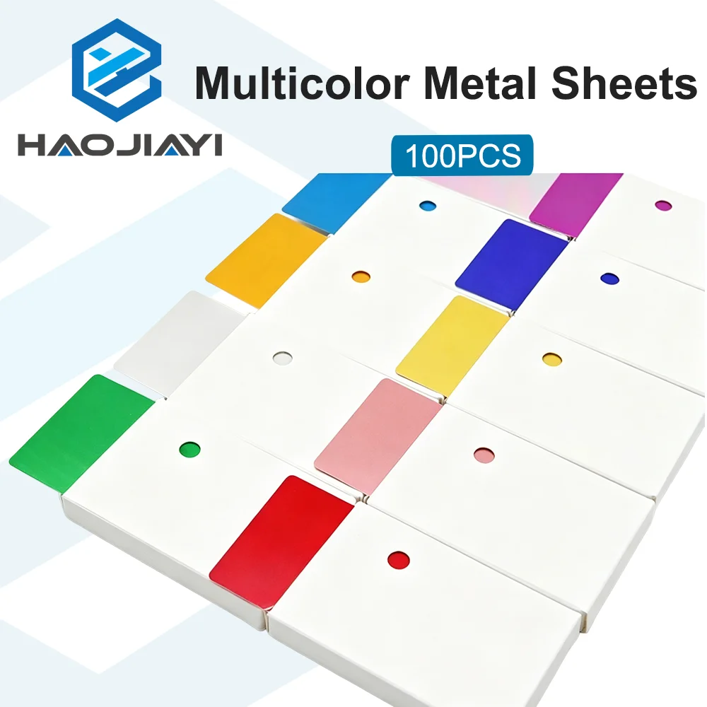 100PCS Multicolor Aluminum Alloy Business Card Metal Sheet Testing Material for Fiber Laser Marking Engraving Machine Accessory view 6