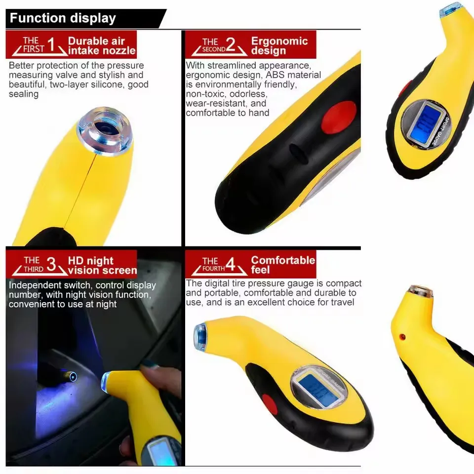 

Auto Motorcycle Tyre Pressure Digital Meter Mini Diagnostic Tool Car Styling Detector Tire Pressure Gauge Portable LCD Display