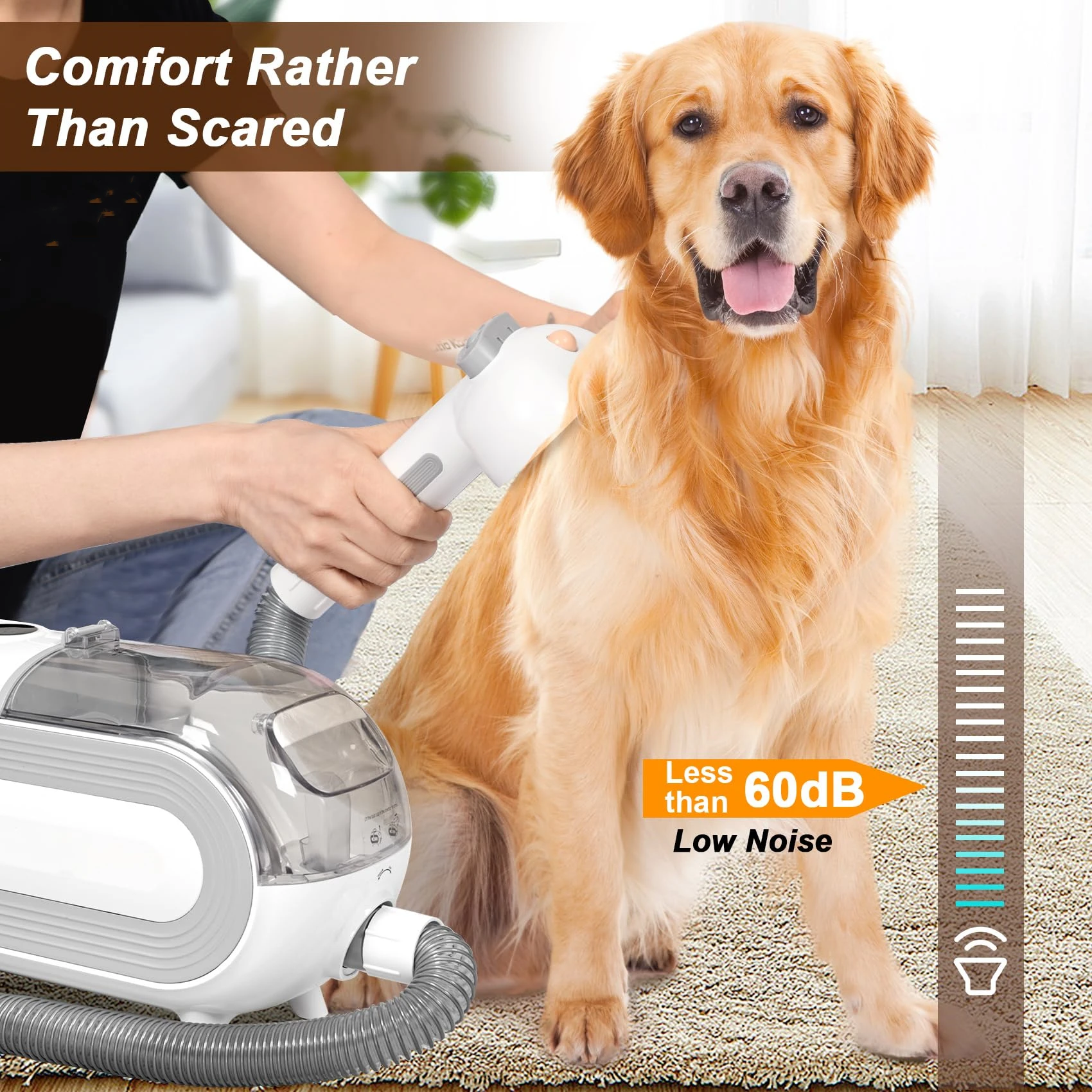 High Suction Power 3L Pet Vacuum Cleaner Large Capacity Dog and Cat Hair Grooming Brush Kit for Effective Grooming