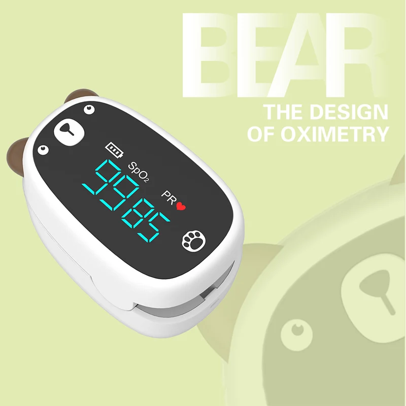 Medical Pulse Oximeter on the Finger Clip Heart Rate Monitor Pediatric Blood Oxygen Saturometer Oximetry for Baby Children SpO2