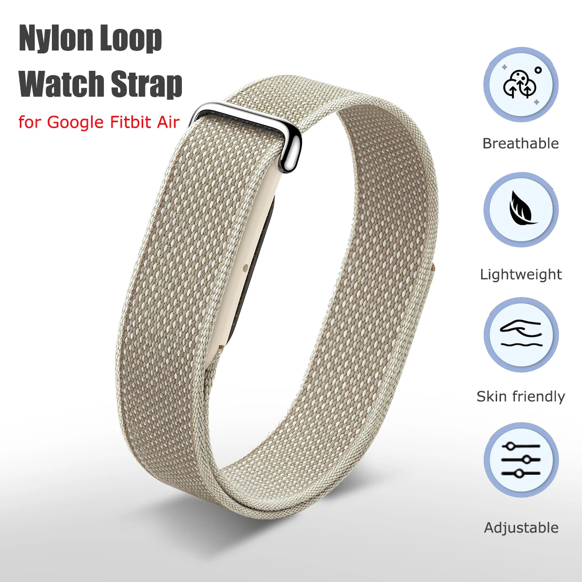 Nylon Woven Watch Strap for Google Fitbit Air Replacement Bracelet Watch Band for Google Fitbit Air Sport Loop Correa Wristband